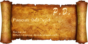 Pascus Dávid névjegykártya